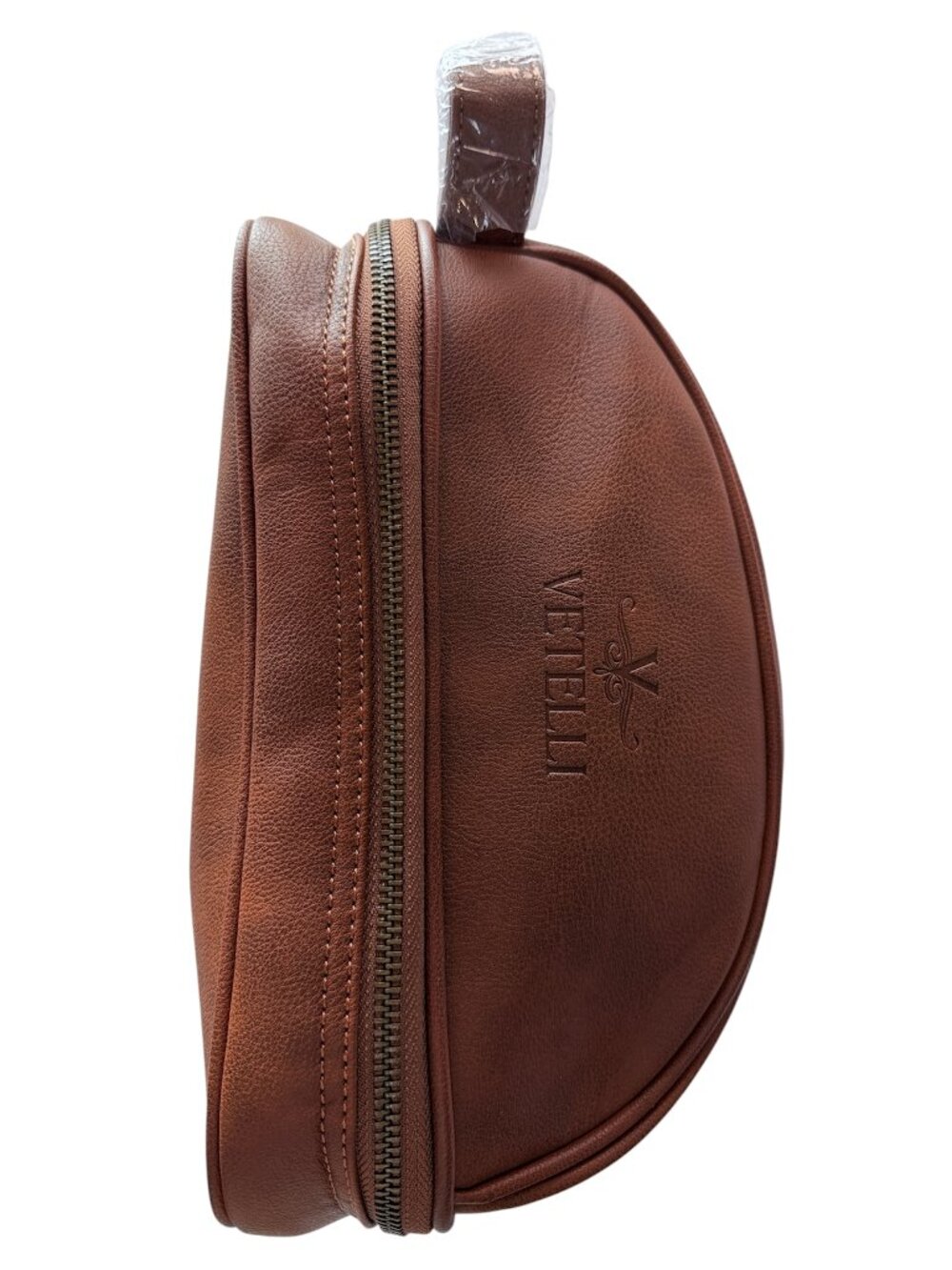 Vetelli Gioia Toiletry Bag Men's Brown Vegan Leather Travel Dopp Kit Organizer